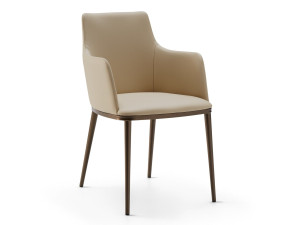 Кожаный мягкий стул с подлокотниками