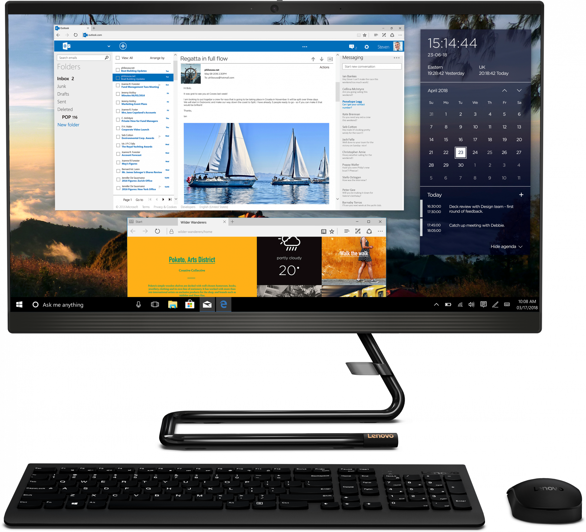 F0E800ELRK ideacentre aio a340-24iwl 23.8"(1920x1080 ips)/intel core i3 10110u(2.1ghz)/8192mb/1000+128ssdgb/dvdrw/int:intel uhd graphics 620/bt/wifi/war 1y/5.87kg/black/w10 + клавиатура, мышь usb Lenovo Santreyd 