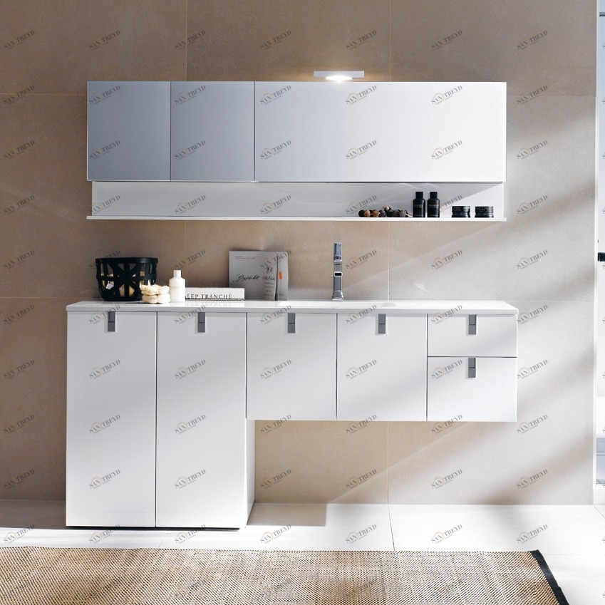 Комбинация ванной комнаты FLY128 в отделке B05 Marmoresina Polare / 141 Bianco MILLDUE FLY