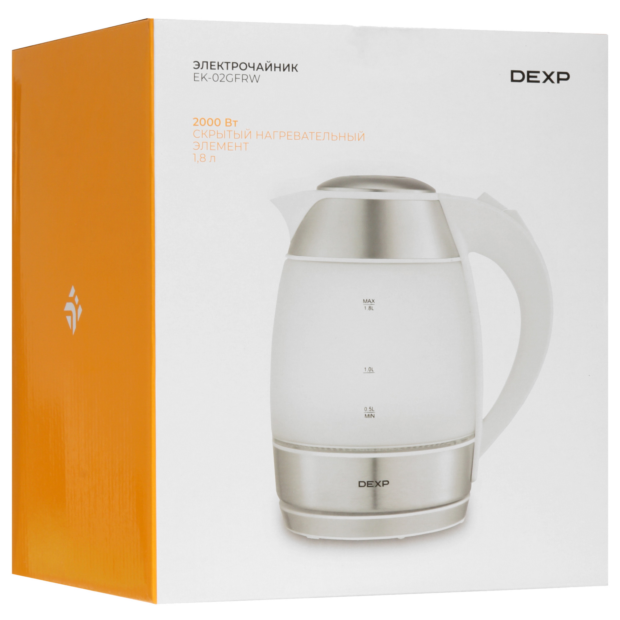 9054090 Электрочайник DEXP EK-02GFRW белый STDN-0040158 - Вид №7