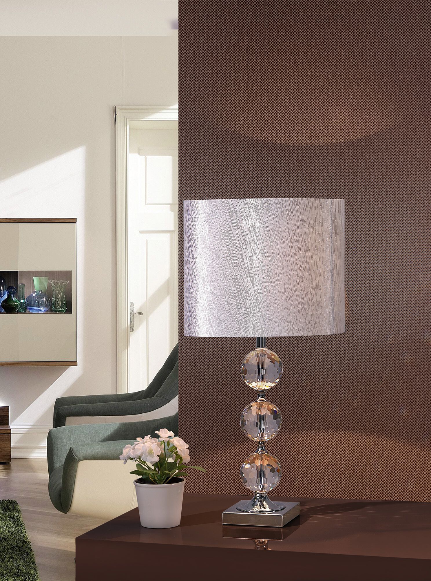 Настольная лампа из хрусталя и ткани K-Lighting 3BELL ARCH-00086412 - Вид №2