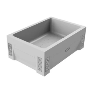 Высокий поддон к душевому углу Верчелли (правое исполнение, поддон на раме-подставке с устройством слива, фронтальная панель, торцевая панель)