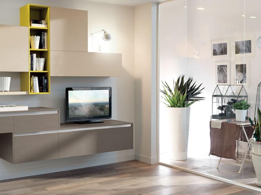 Cucine Lube Модульная лакированная стенка для хранения из дерева Essenza sun-id-1468597 - Вид №1