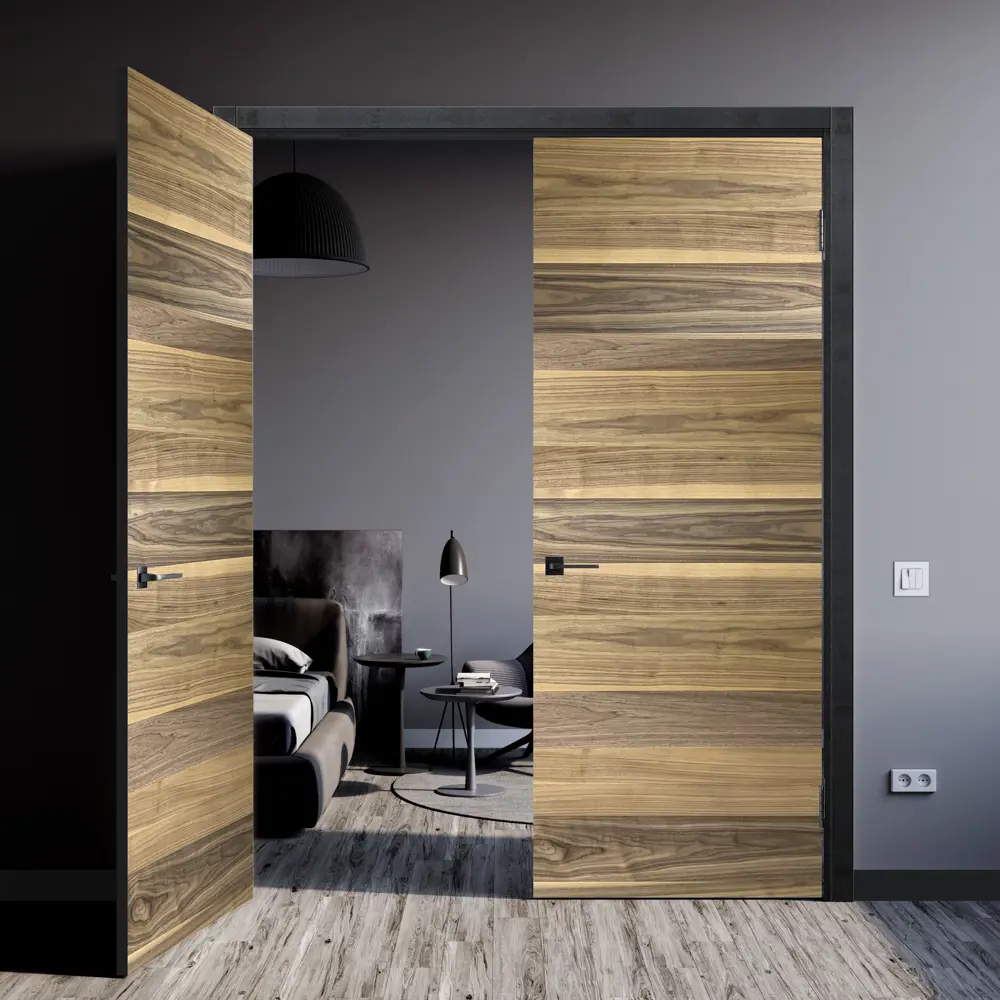 Дверь межкомнатная глухая Loft 70x200 см шпон цвет американский орех с замком и петлями 85325428 STLM-2120378 МАРИО РИОЛИ  - Вид №5
