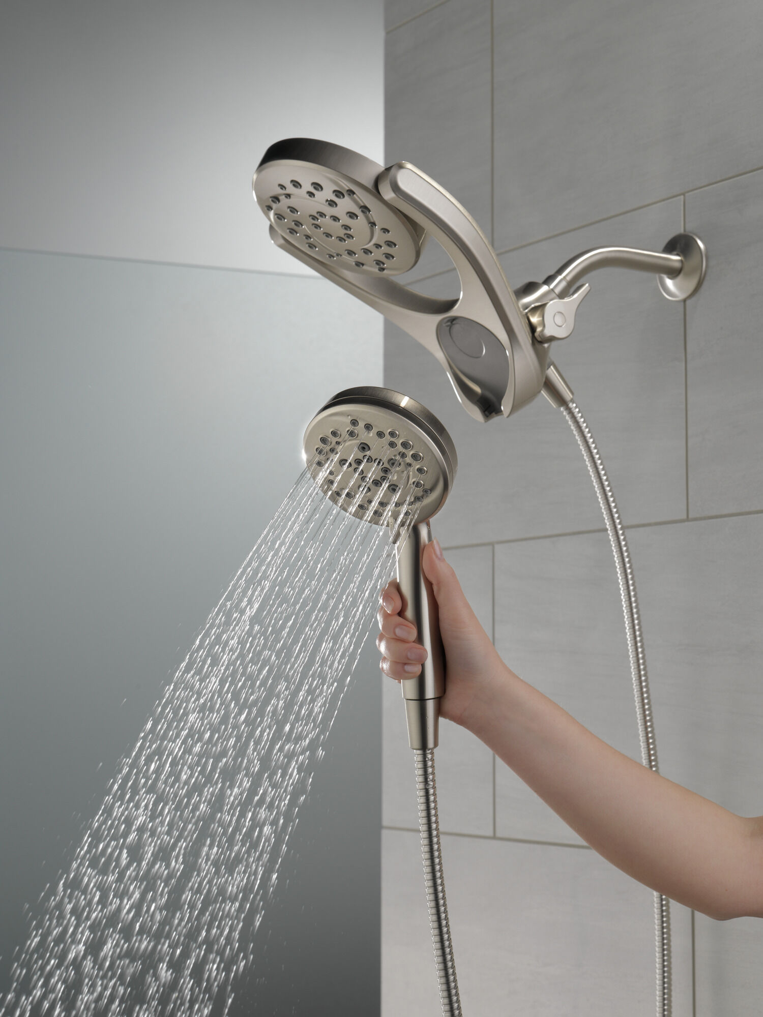 HydroRain® 4-настройка душевая лейка два в одном Delta Faucet 75699SN - Вид №6