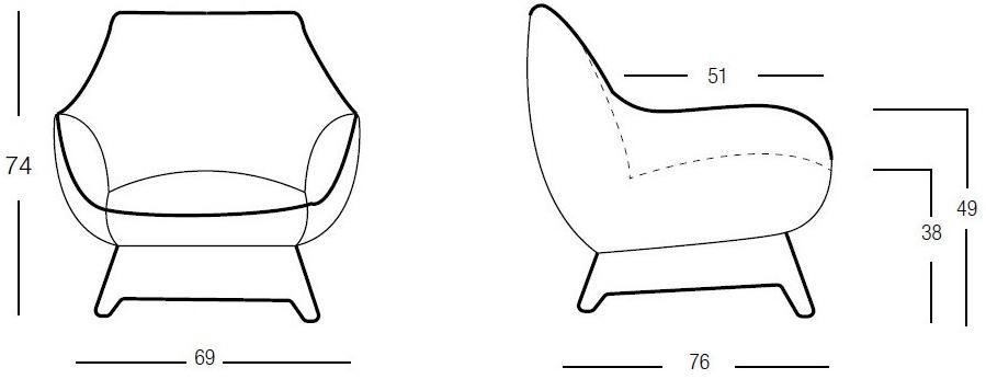 Egoitaliano Кресло из ткани с подлокотниками Namy sun-id-1357953 - Вид №1