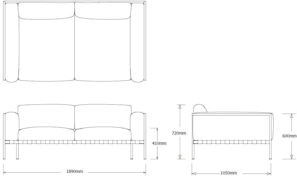 TRIBÙ 2-местный тканевый диван Natal alu sofa 05808d/05808s - Вид №4