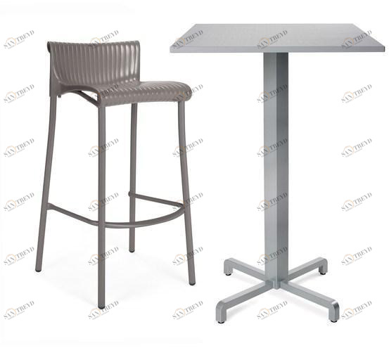 Nardi Штабелируемый высокий табурет в современном стиле с подставкой для ног sun-id-1346541