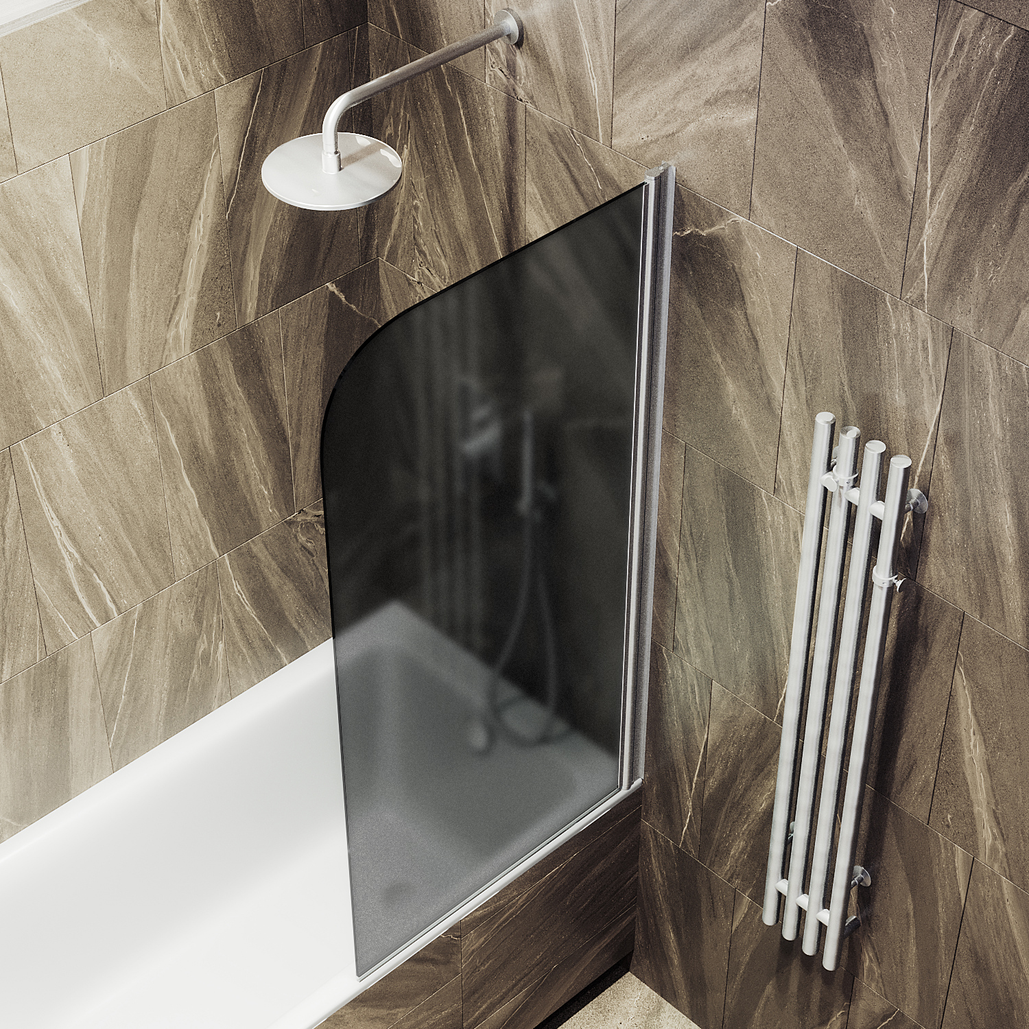 Шторка для ванны поворотная на монопетле ST-604-5 Public Steel