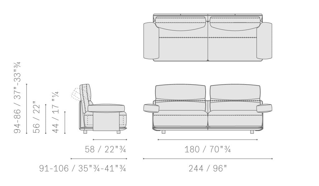 Кожаный модульный диван Poltrona Frau коллекция - диваны и кресла ARCH-00076677 - Вид №5