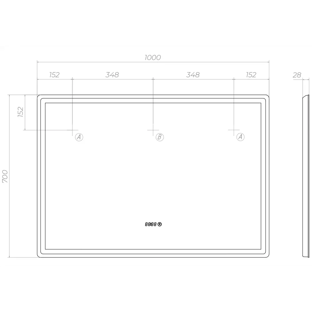 Зеркало для ванной Vigo Level Comfort 100x70 см с подсветкой и часами 89359100 STLM-2015075 - Вид №11