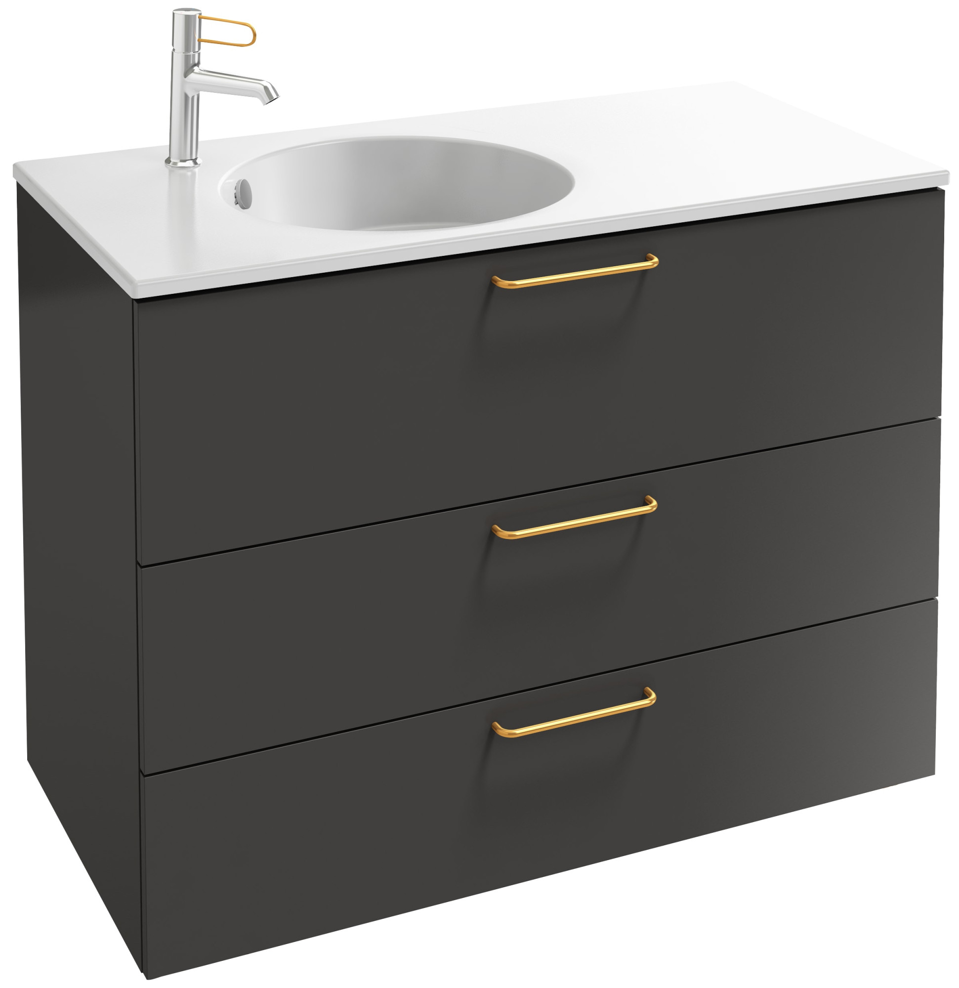 EB2534-R8-G1C Тумба под столешницу 100 см, 3 ящика, золотая ручка JACOB DELAFON ODÉON RIVE GAUCHE ODEON RIVE GAUCHE