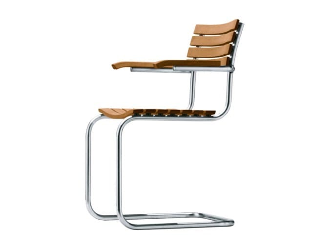 Ироко консольный садовый стул с подлокотниками THONET S 40 ARCH-00128850