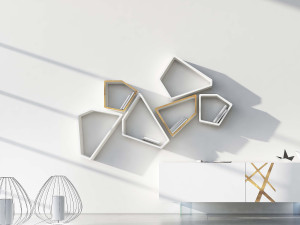 Книжный шкаф с бетонной отделкой