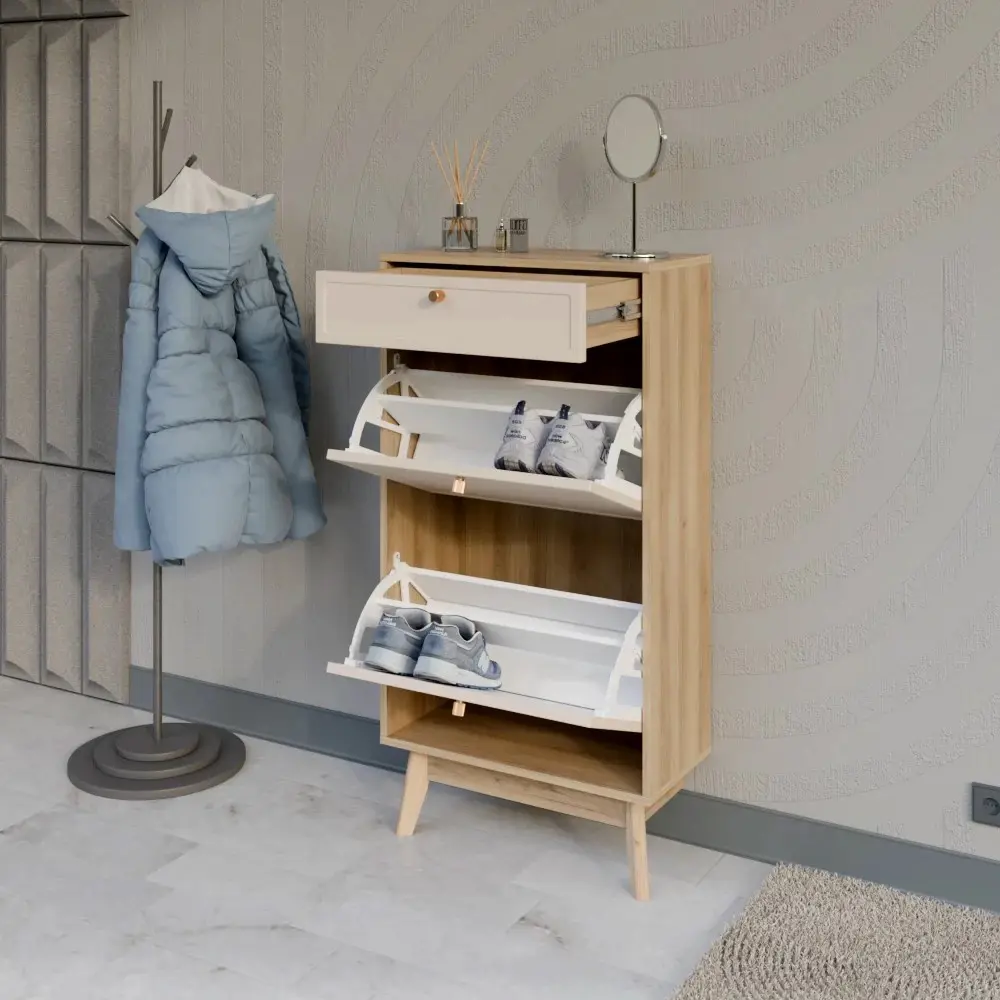 Обувница KONSENSA Лион Амьен 60x120x30 см 1 секция ЛДСП цвет бежевый STLM-2001867 - Вид №8