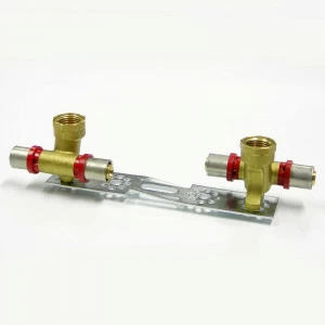 Водорозетка пресс-В проходная двойная на планке, серия63G TIEMME 20x1/2"