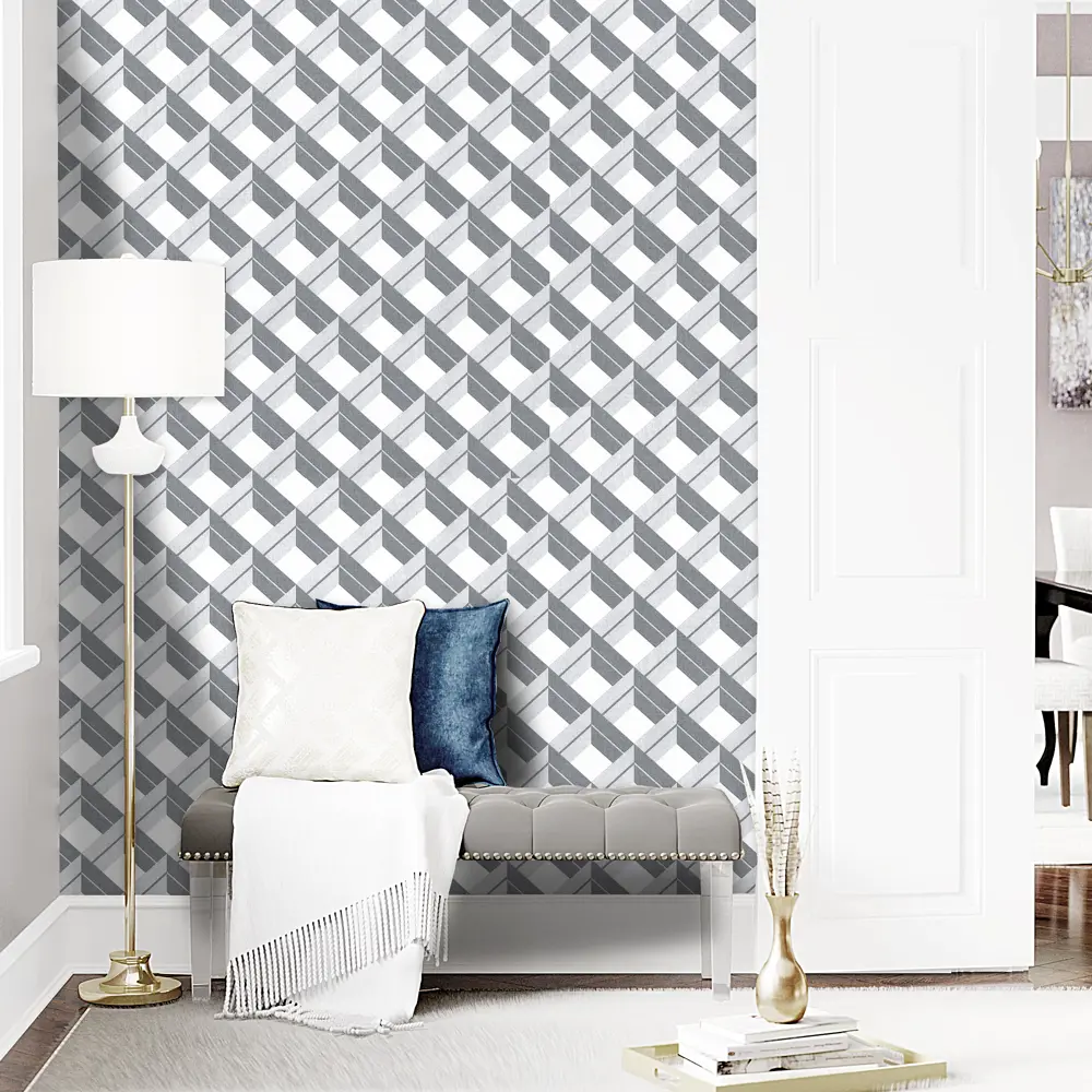Обои флизелиновые Ромбы серые 1.06 м 1127-21 Santreyd STLM-2044278 - Вид №3