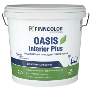 Краска Finncolor Oasis Interior Plus база A глубокоматовая 2.7 л 82115837 STLM-2107014