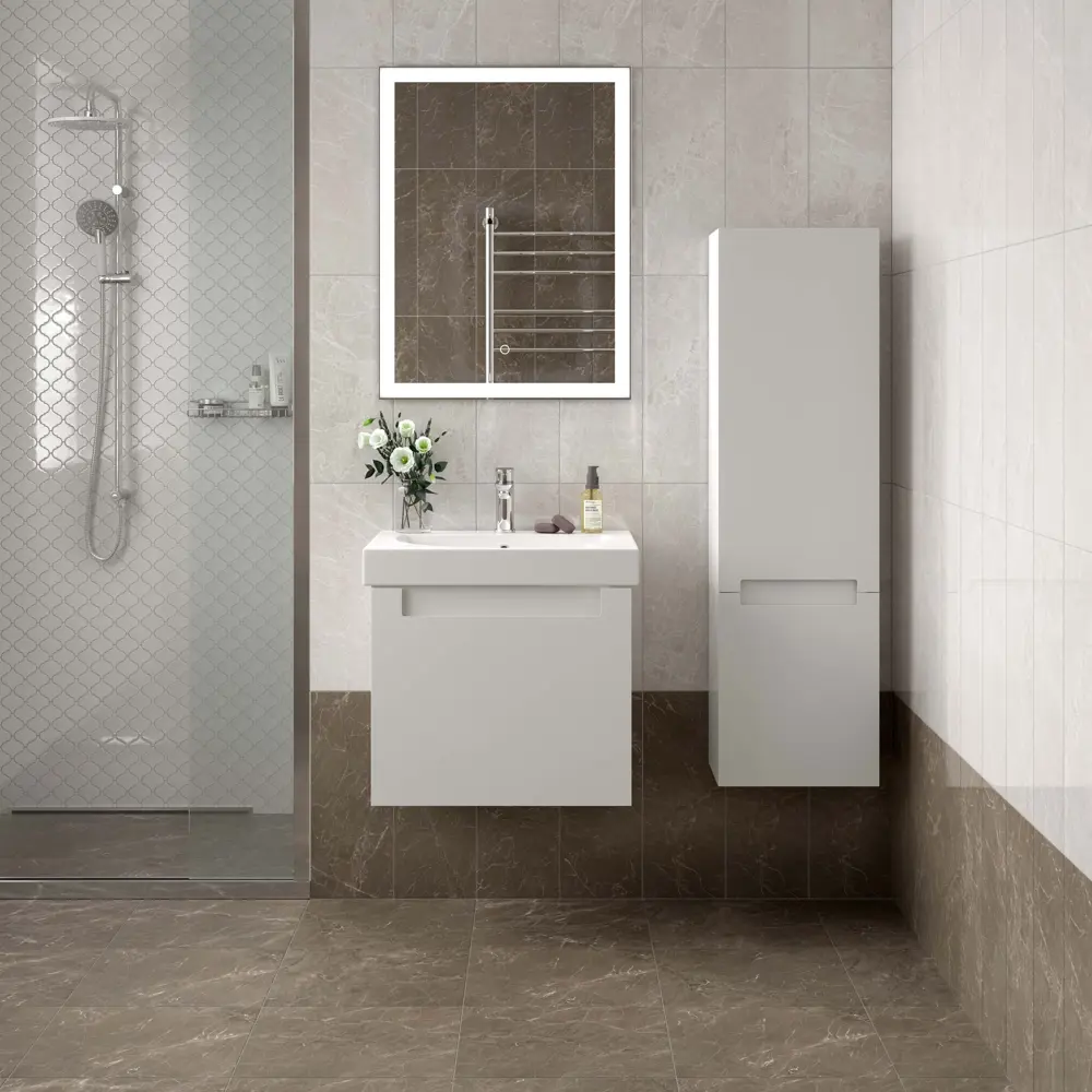 Плитка настенная Kerama Marazzi Феррара 20x50 см 1.2 м² цвет серый глянцевый STLM-2164756 - Вид №7