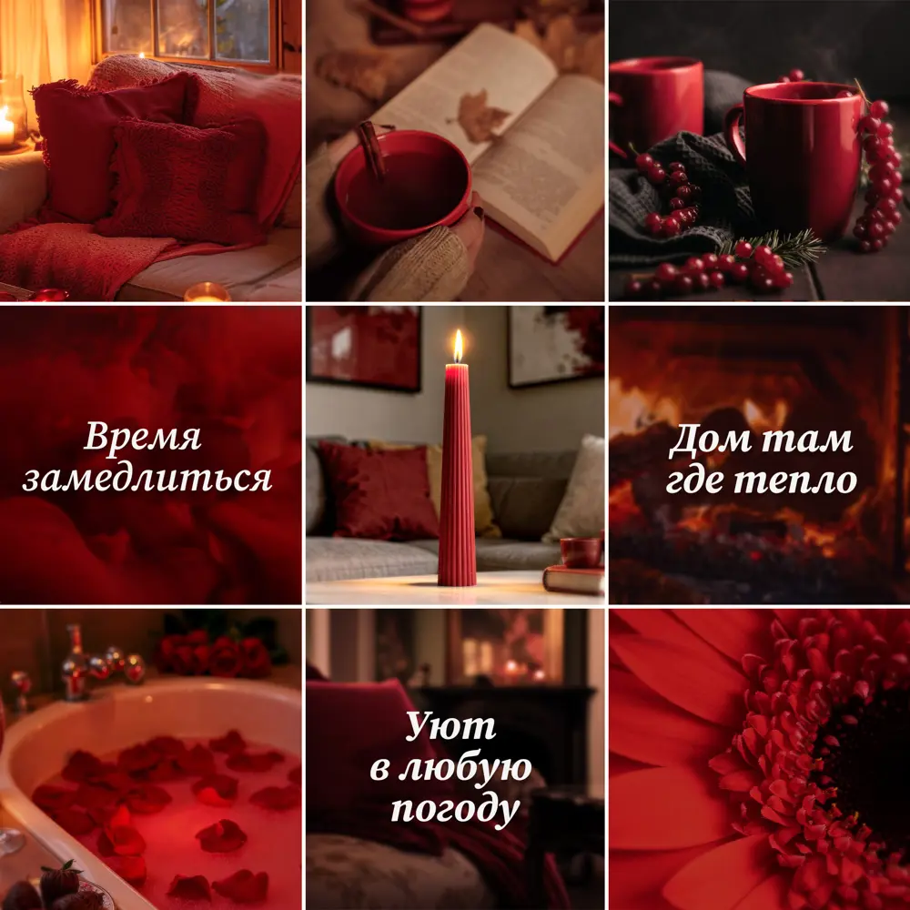 Античная свеча Конус 15 см цвет красный Santreyd STLM-2099905 - Вид №1