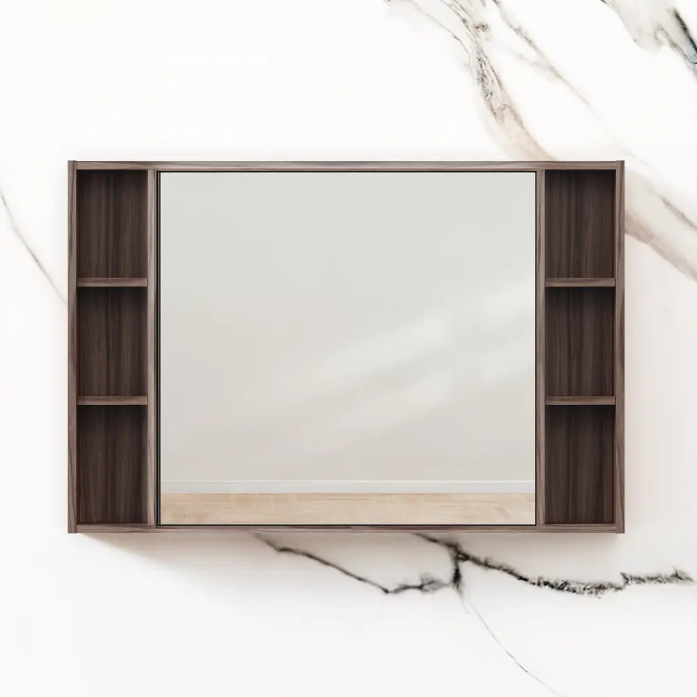 88698291 Зеркало для ванной AM.PM Stern с полкой 105x70 см цвет орех STLM-0994585