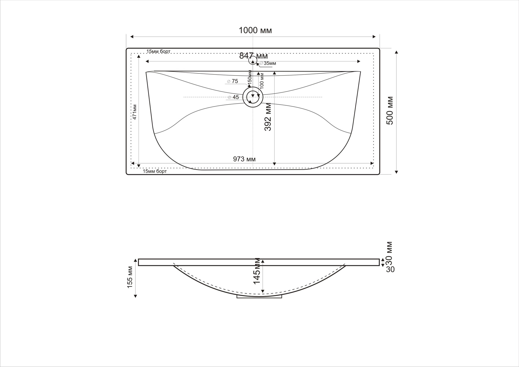 Мебель для ванной CEZARES PREMIER-HPL-100-2C-SO-MGN-BLUM  - Вид №3