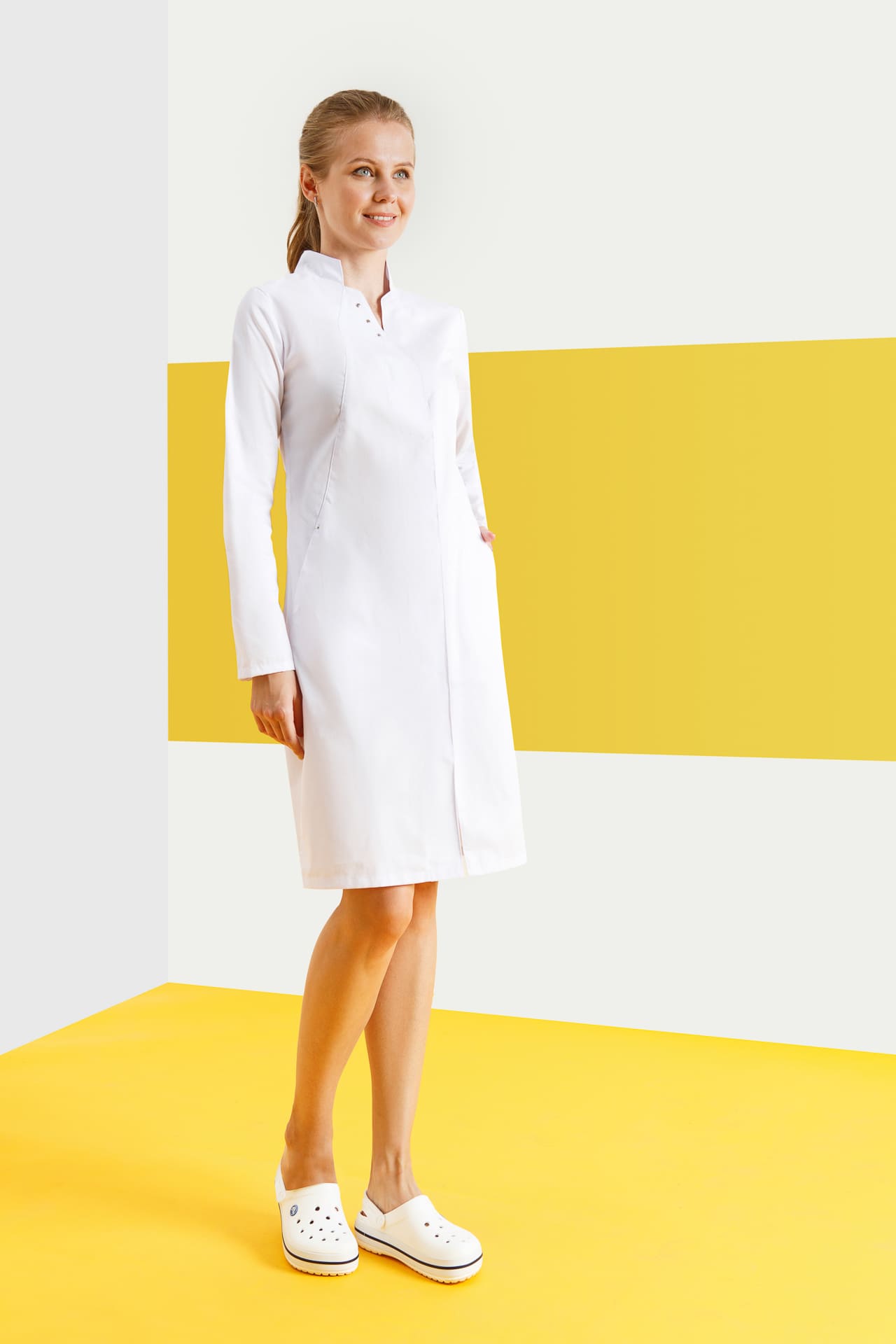 4957337 Халат "Элегант" белый  Медицинская одежда  размер 54 Спецодежда  - Вид №3