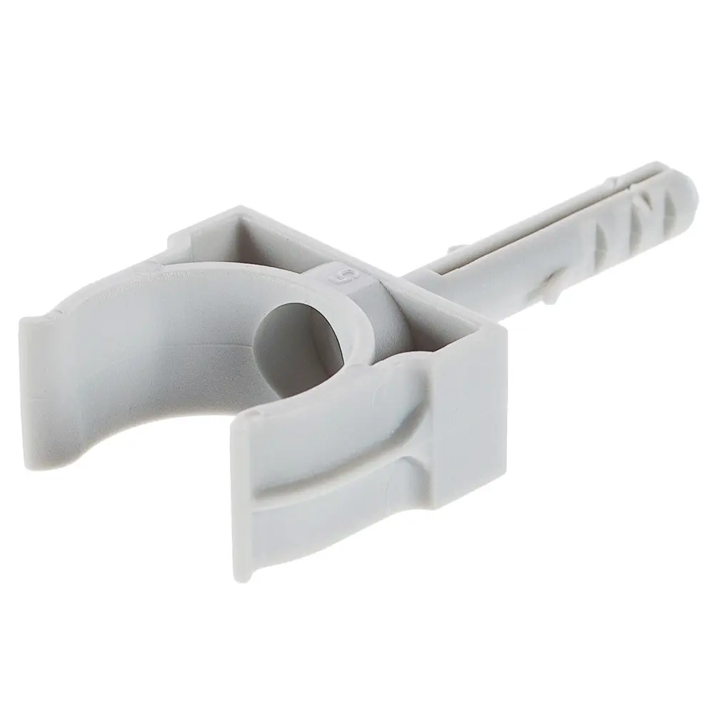 Держатель для труб ЭКОПЛАСТ с дюбелем 20 мм серый (10 шт) 10057043 STLM-1331104