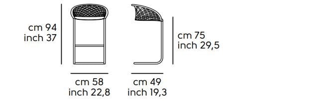 Высокий консольный стул Midj P47 ARCH-00065363 - Вид №1