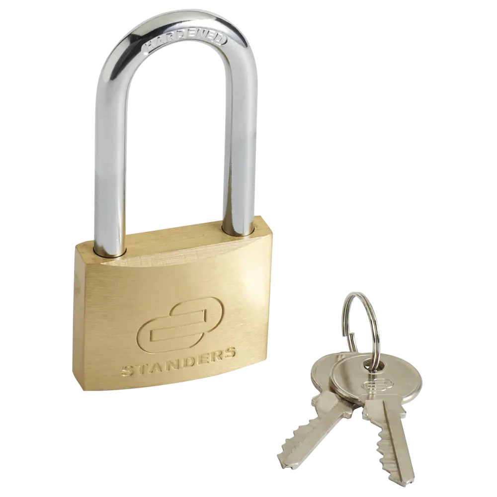 Замок навесной Standers с длинной дужкой 50x39 мм медь STLM-2007074 - Вид №1
