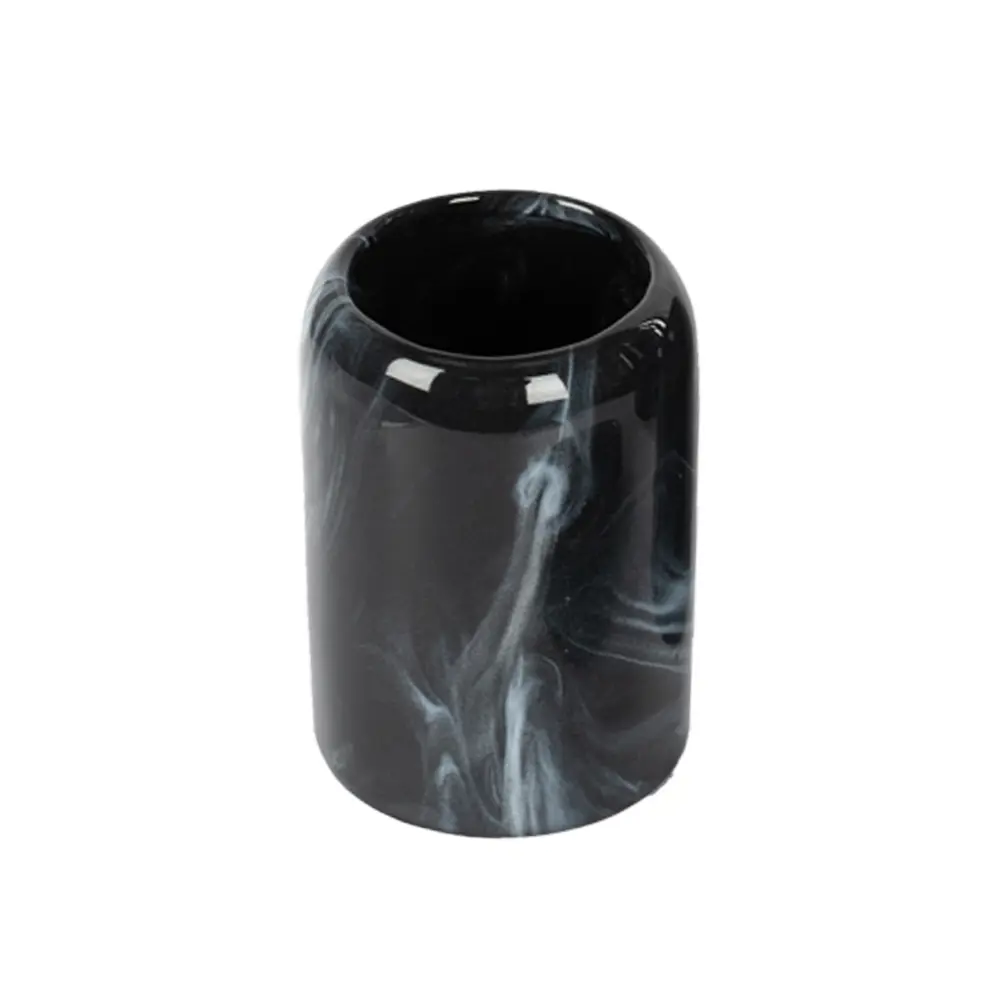 Керамический стакан для зубных щеток LEMER Cullieri черный глянцевый 89384934 STLM-1581495