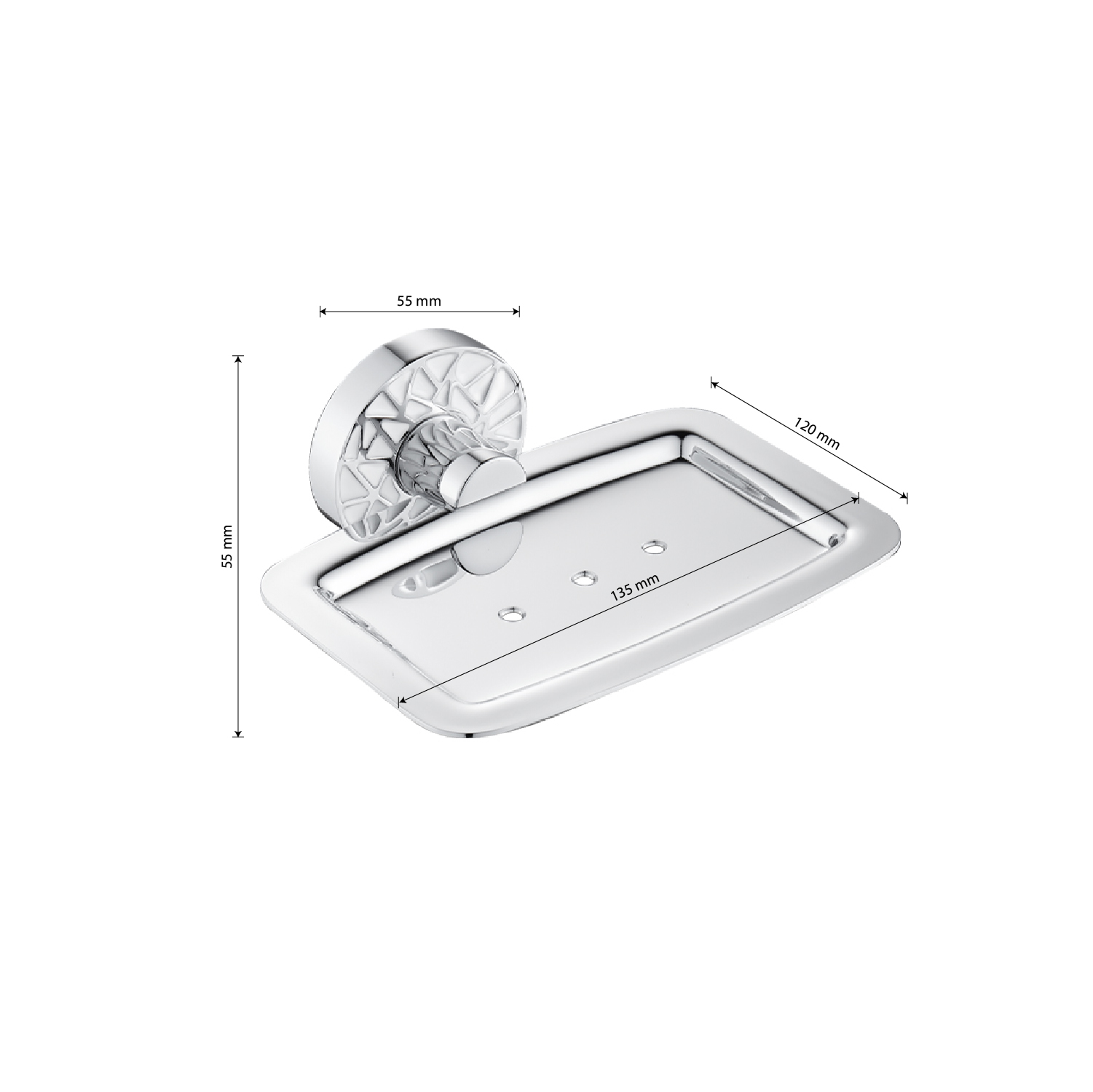 GFmark - Мыльница металлическая на основании, с БЕЛОЙ МОЗАИКОЙ, код: 3202  - Вид №3