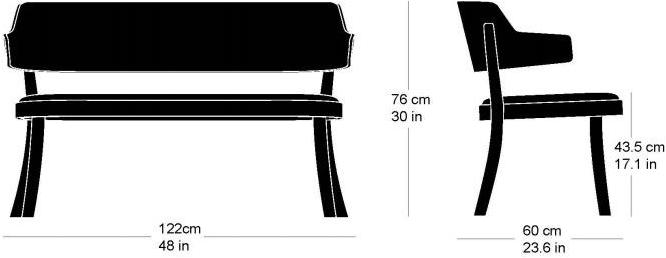 horgenglarus Скамья из массива дерева со спинкой Seley 17-423  - Вид №7
