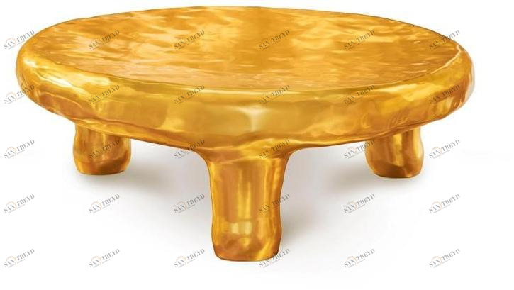 Scarlet Splendour Круглый журнальный столик из латуни Fools' gold sun-id-1415764