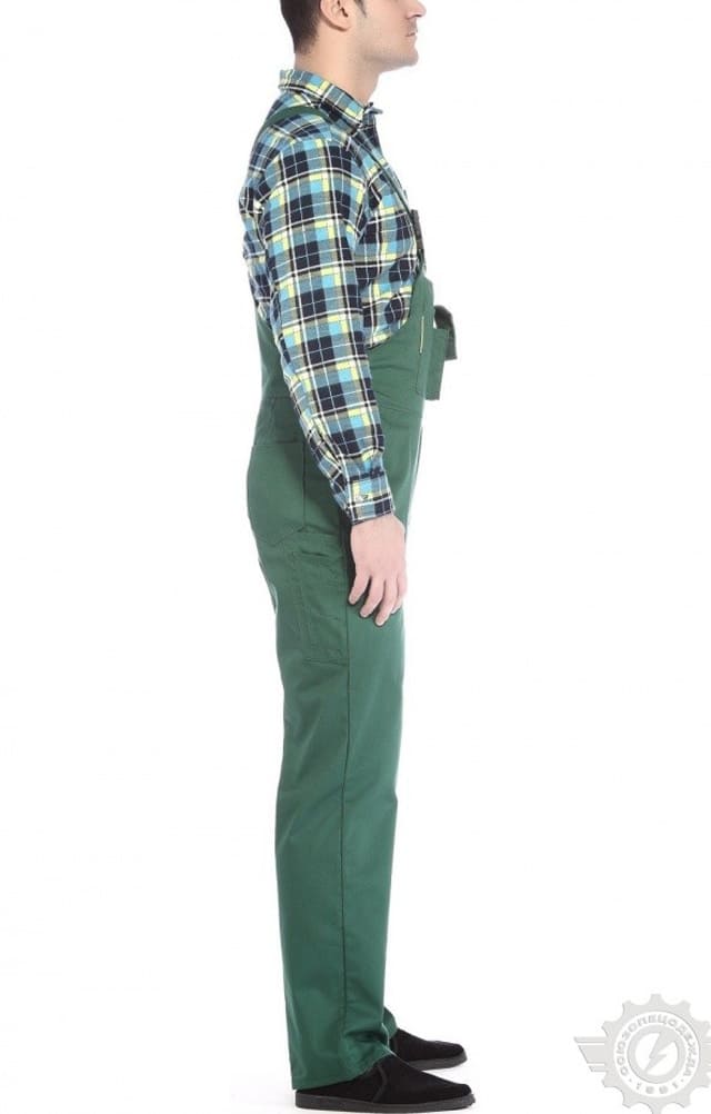 65603 Полукомбинезон "Эксперт-2" зеленый  Летняя спецодежда  размер 48-50/182-188  - Вид №4
