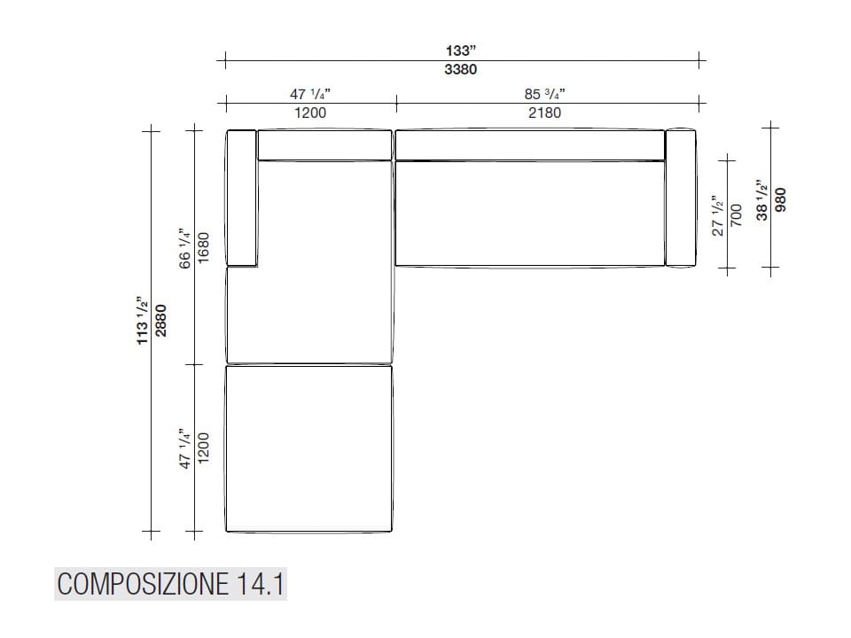 Секционный диван из ткани Lema SNAP ARCH-00147146 - Вид №19