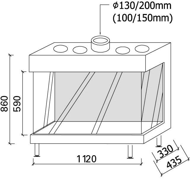 Metalfire Трехсторонний газовый камин Avenue sun-id-1499430 - Вид №12