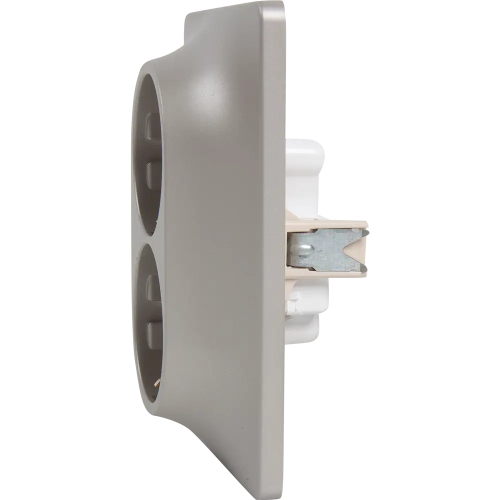Розетка двойная встраиваемая Schneider Electric Glossa с заземлением цвет платина SYSTEME ELECTRIC STLM-2005119 - Вид №4