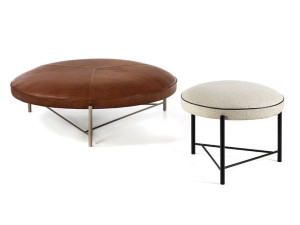 Круглый пуф из ткани