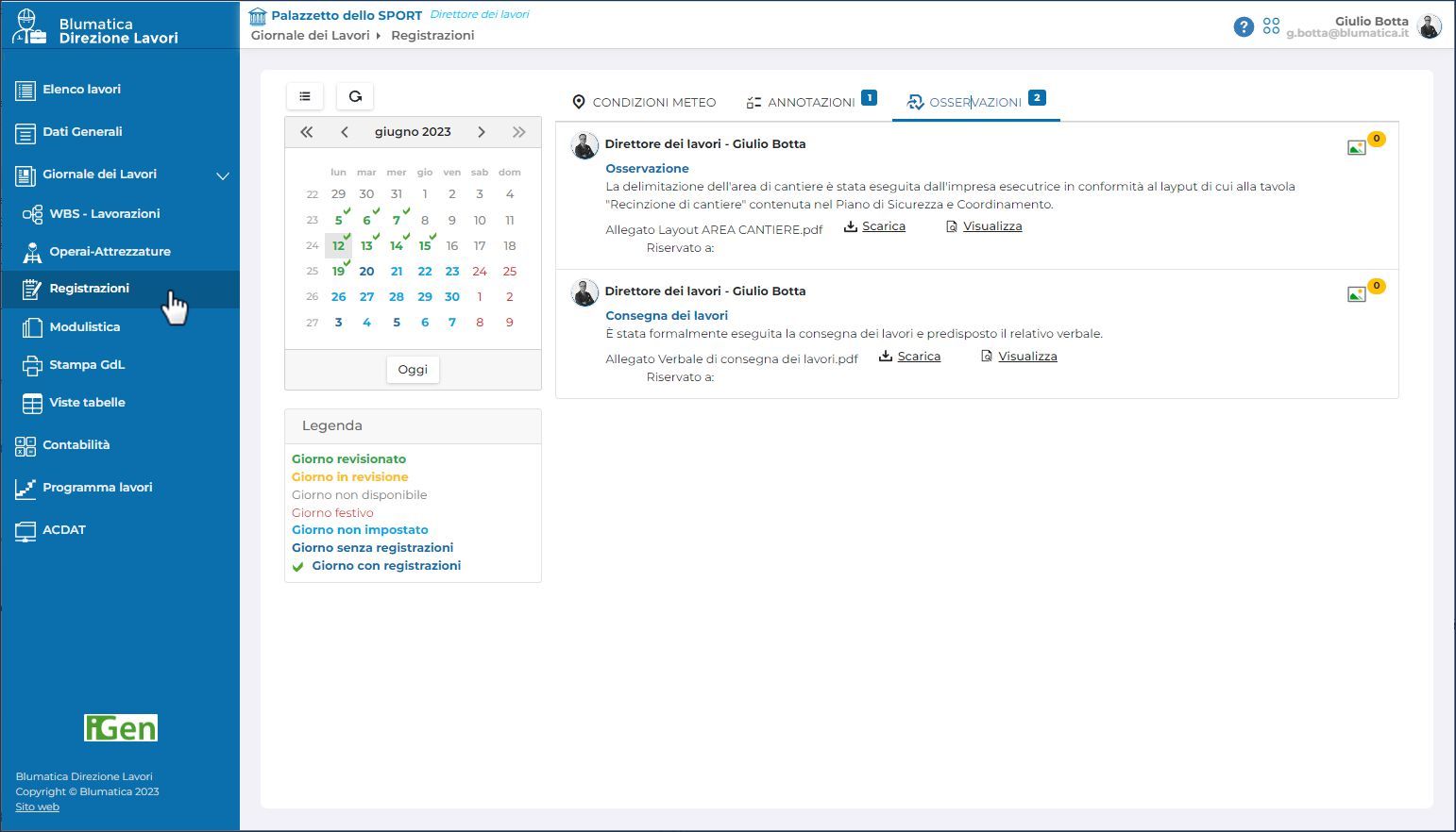 Облачное программное обеспечение для составления журнала вакансий Blumatica Blumatica Giornale Lavori ARCH-00121942 - Вид №3