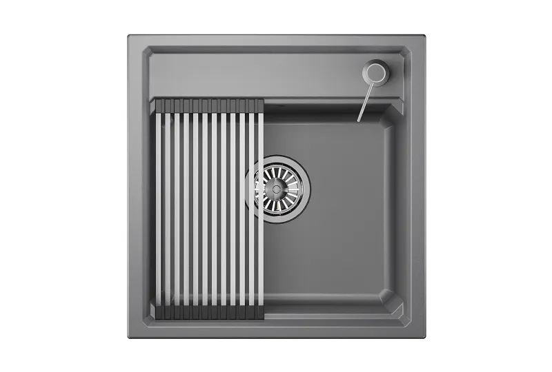 KS-5002, АЛЮМИНИУМ кухонная мойка, кварц GRANULA 5002-ST295 - Вид №1