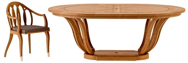 ASTELLO Овальный садовый стол из тика Tulipe Tu.tv1.p1.08 - Вид №1