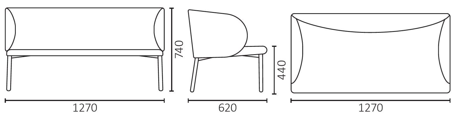 2-местный тканевый контрактный диван Leyform LIV ARCH-00020096 - Вид №2