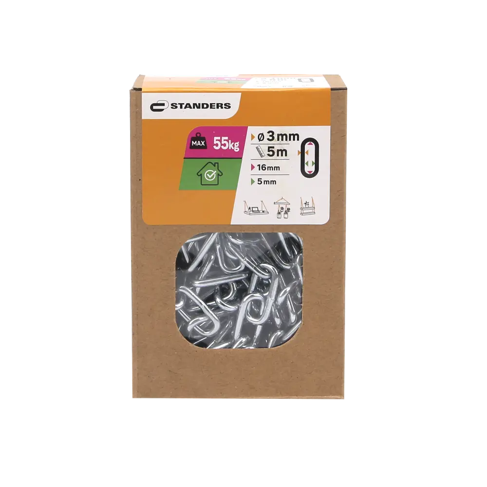 Цепь Standers оцинкованная сталь короткое звено 3 мм 5 м/уп STLM-2203937 - Вид №3