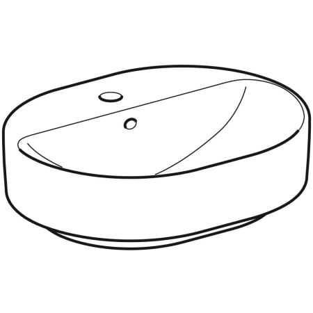 500.776.01.2 Накладная раковина Geberit VariForm эллиптической формы, с полкой для отверстия под смеситель Geberit  - Вид №1