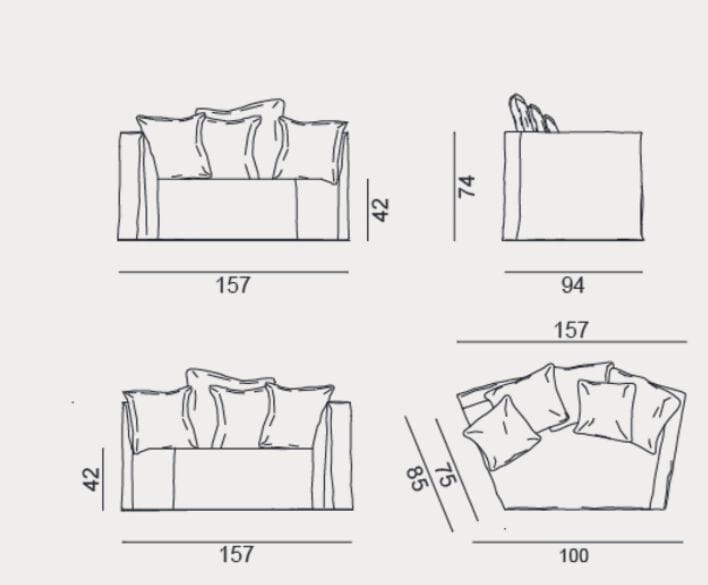 Съемный диван из ткани Gervasoni Ghost ARCH-00090089 - Вид №6