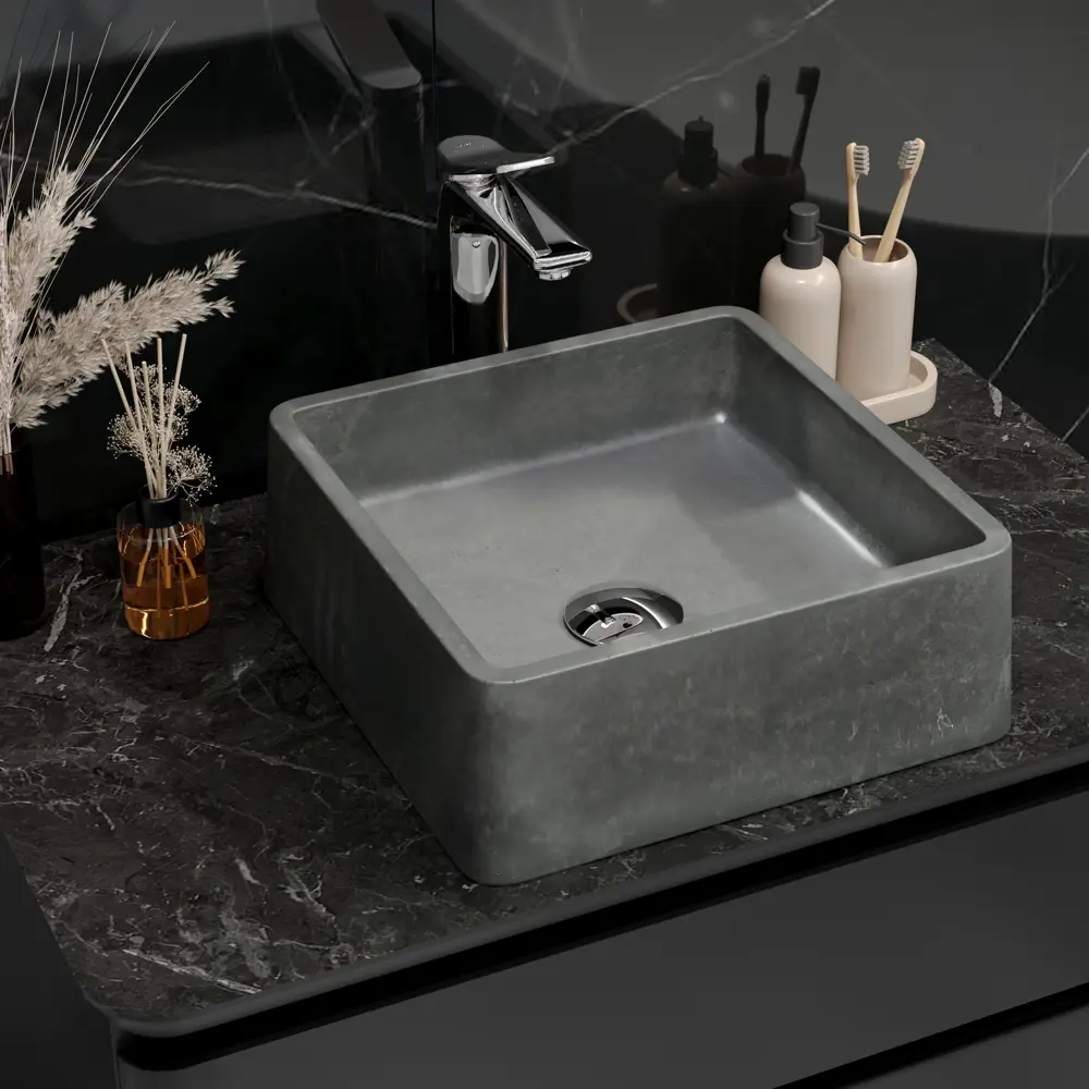 Раковина Square накладная 36x36 см цвет графит матовый Santreyd STLM-2068523 - Вид №3
