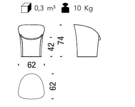 Кресло из полиэтилена с металлическим лаком MOROSO ARCH-00034161 - Вид №22