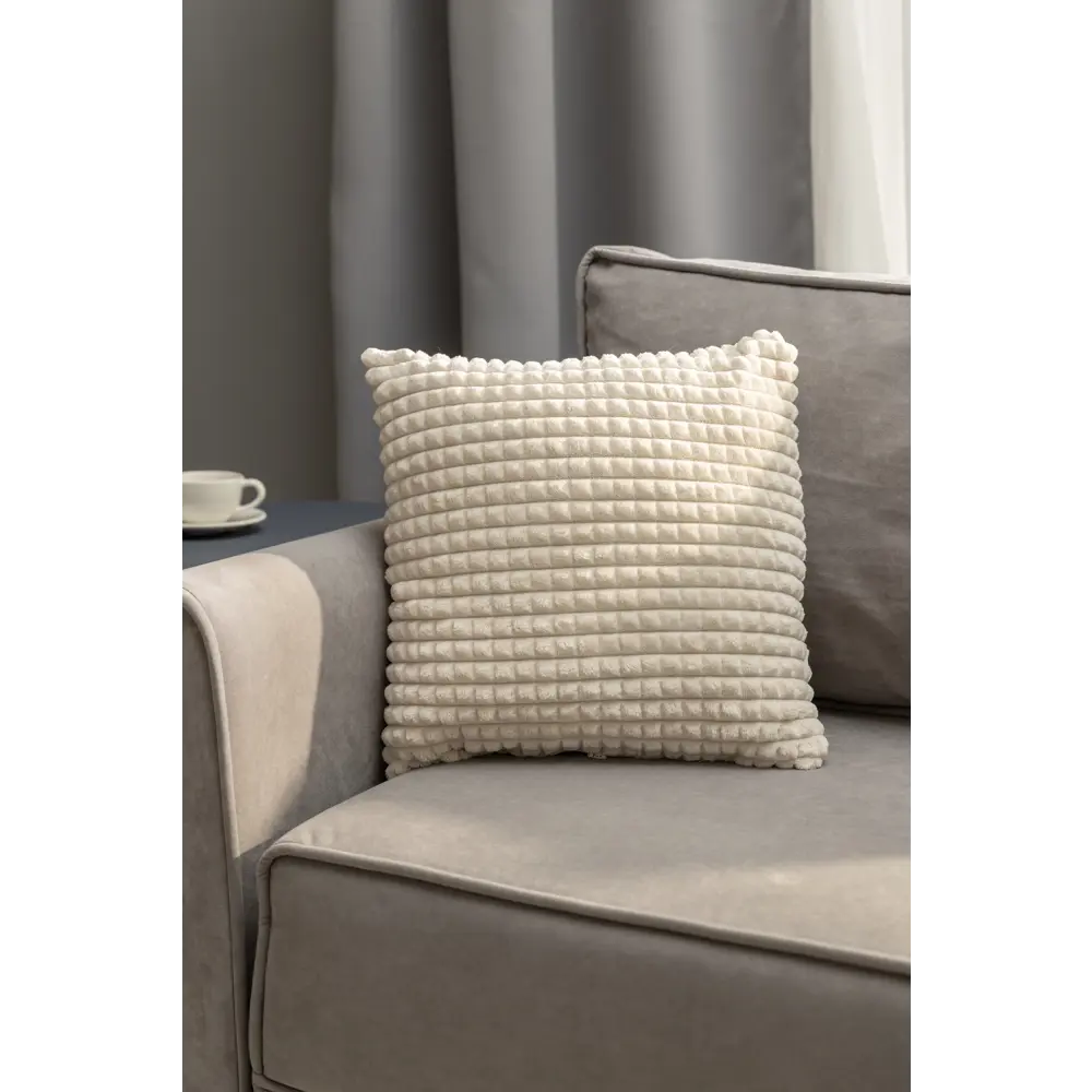 Подушка Плюш 40x40 см цвет кремовый 89112389 STLM-2189509 LINEN WAY  - Вид №3