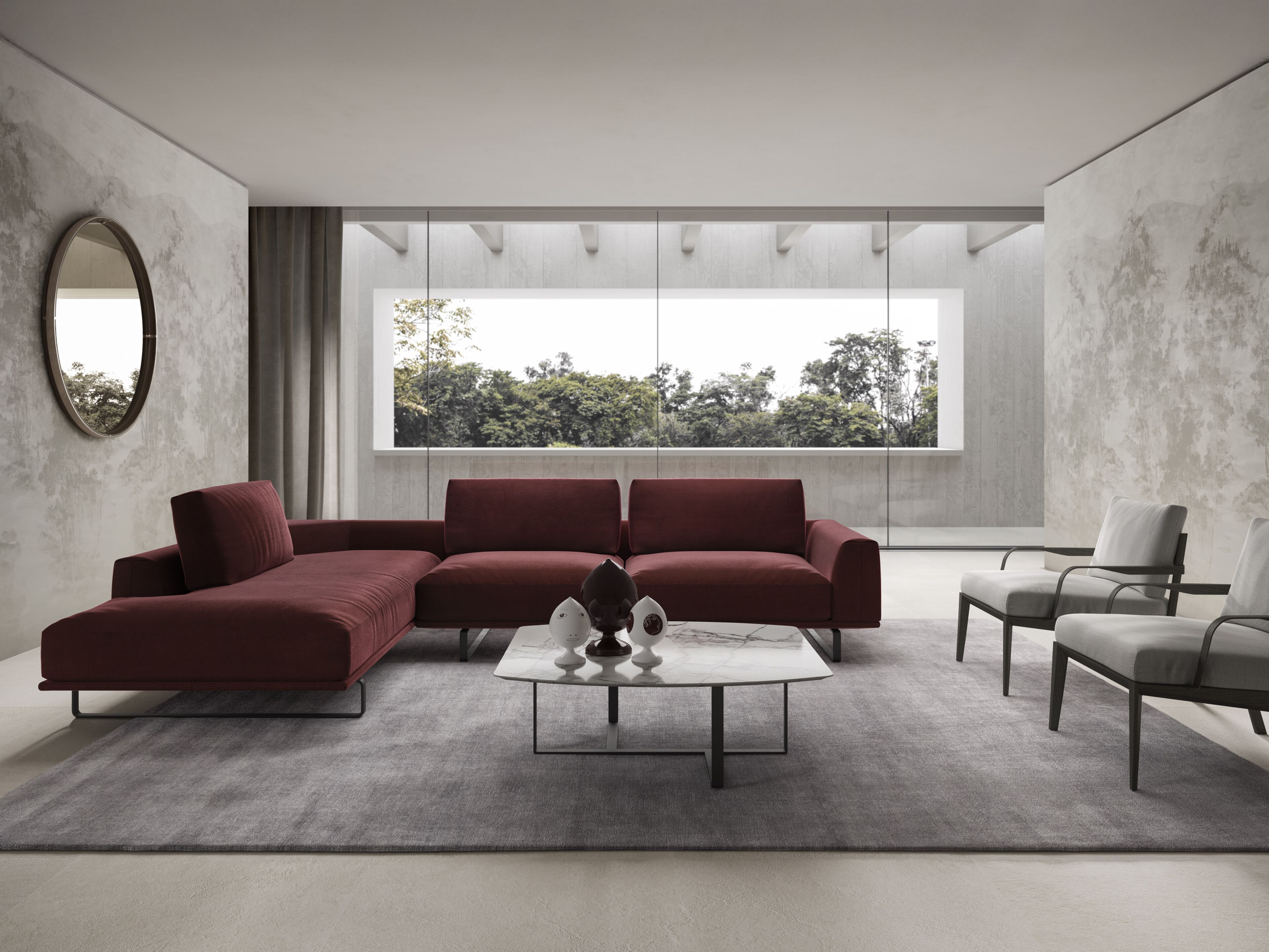 Угловой диван из ткани Natuzzi Italia время ARCH-00027189 - Вид №6